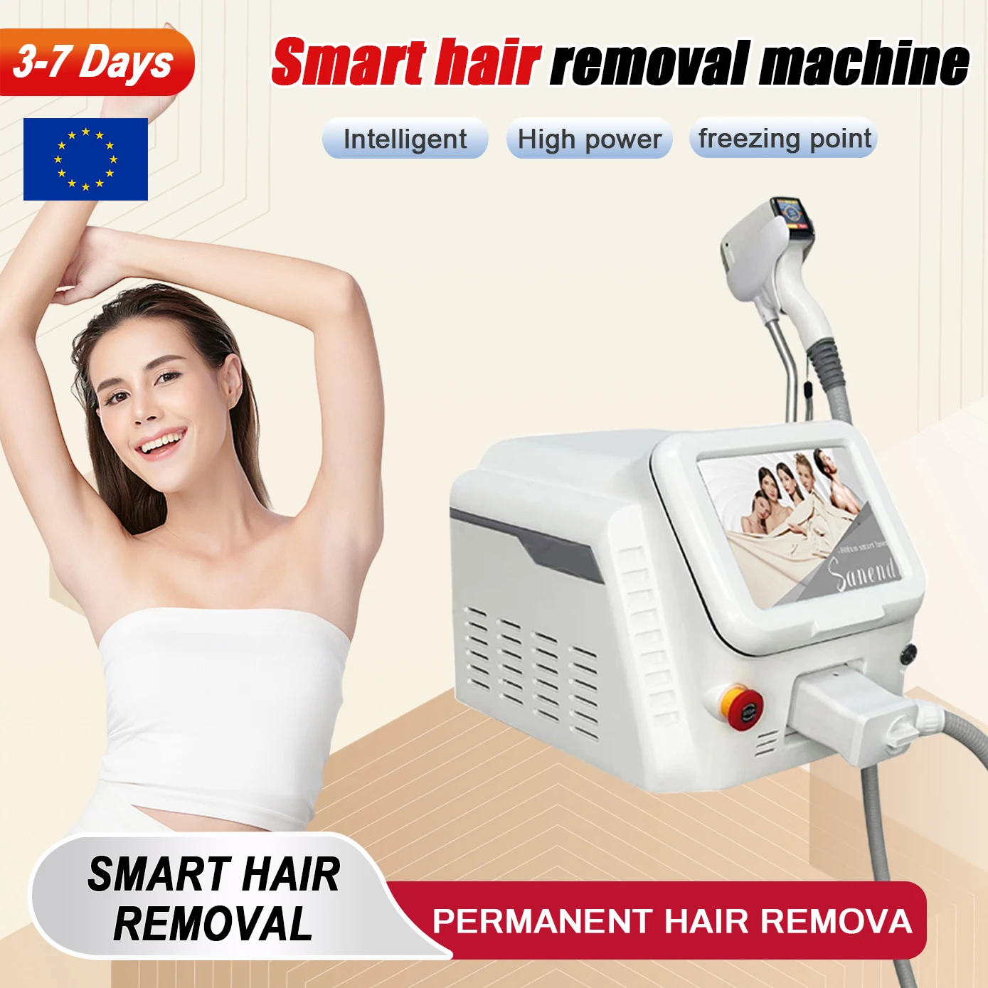 Portable Diode Laser Hair Removal Machine Professional depiladora Epilator For women Equipment Titanium 4 wavelength Laser