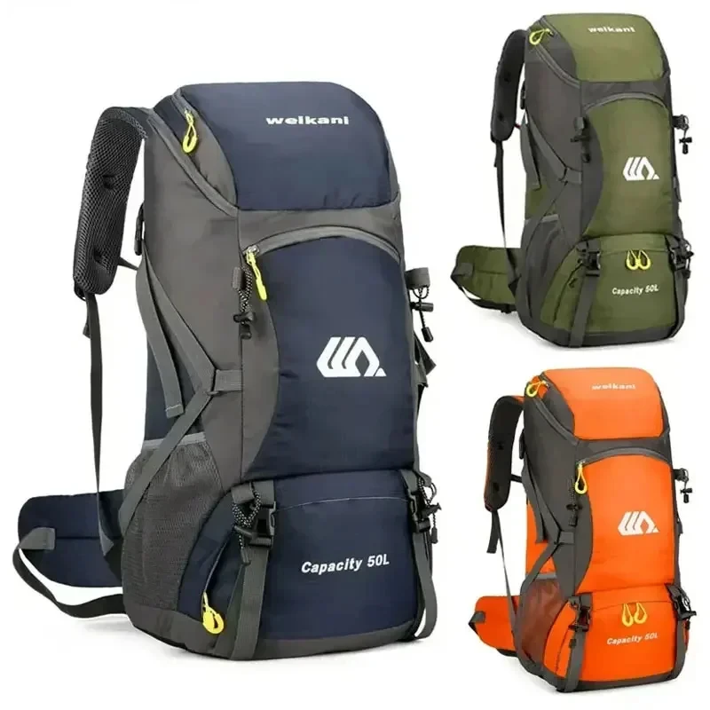 Zaino da viaggio da 50 litri da campeggio Borsa da trekking grande da uomo Zaino turistico Borsa da alpinismo per arrampicata sportiva all'aria aperta impermeabile