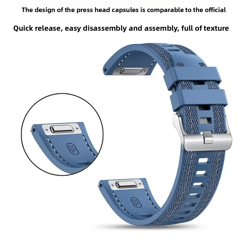 22mm Composite Silicone Strap For Huawei Watch GT4/5 46mm Official Nylon Braided Bracelet Band Huawei Watch 4/GT5-4-3-2 Pro Belt