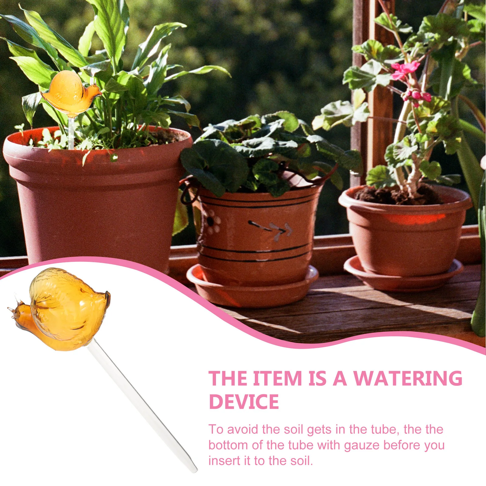 

Plant Self Device Glass Snail Shape Automatic Planter Insert Indoor System Vacation Plant Care