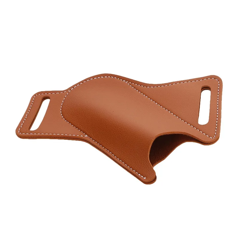 Cuchillo plegable de cuero de vaca de imitación para acampar, herramientas al aire libre, soporte de Clip para cinturón de cintura, cuchillos de bolsillo antiarañazos, funda de almacenamiento