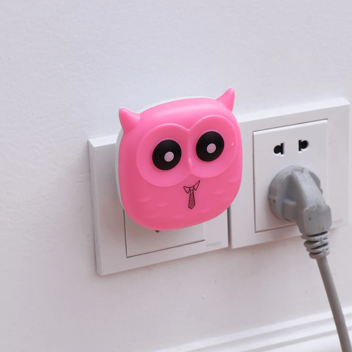 

Night Light Owl LED Light Color Night Lamp Nursery Lamp Bedroom Light Home Decoration Baby Bedside for Child Plug (Pink)