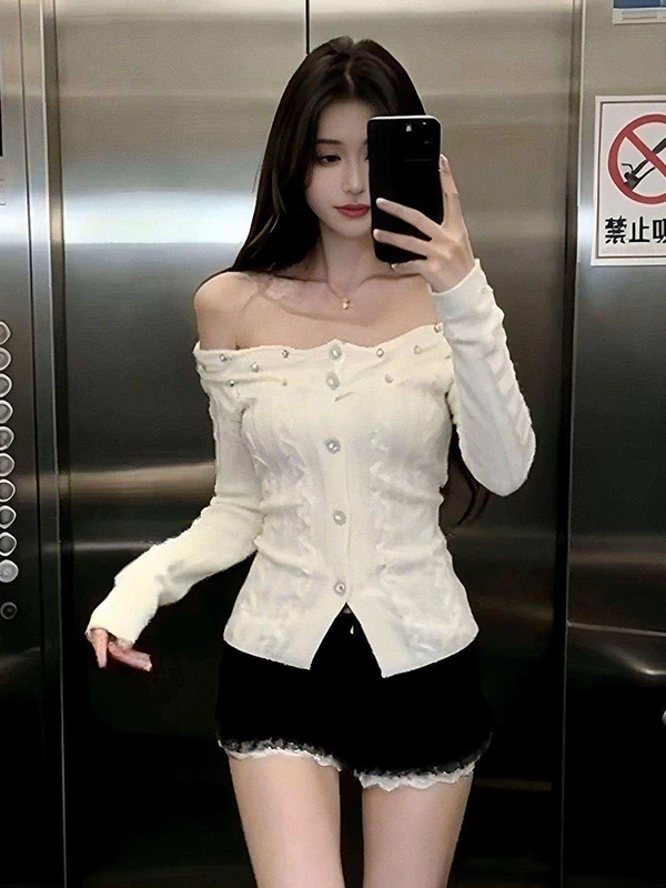 

Мягкий уютный вязаный свитер женский, новинка весны, с поясом на талии, утягивающий, открытый кардиган с открытым плечом, дизайн на одно плечо