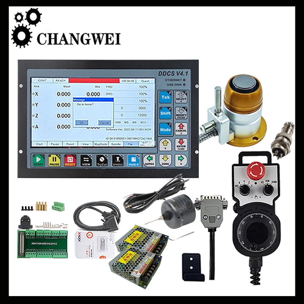 Ddcsv3.1 Cnc 3/4 Axis G Code Independent Offline Controller Kit + Hand Wheel And 3d Edge Finder Z Axis Tool Setting Instrument