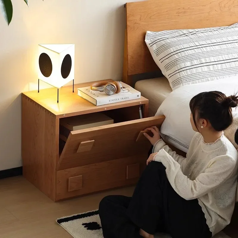 

Nordic solid wood module combined cabinet retro living room side cabinet storage locker bucket cabinet