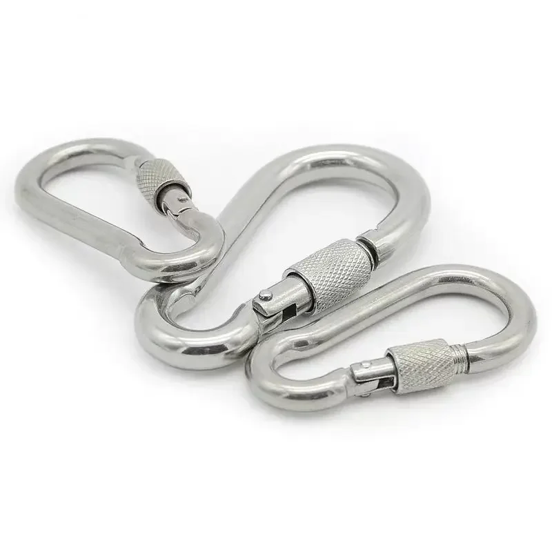 M6/M8/M10 304 Stainless Swivel Ring Double Ended Swivel Eye Hook Carabiner for Marine Mooring Hanging Rotating Device