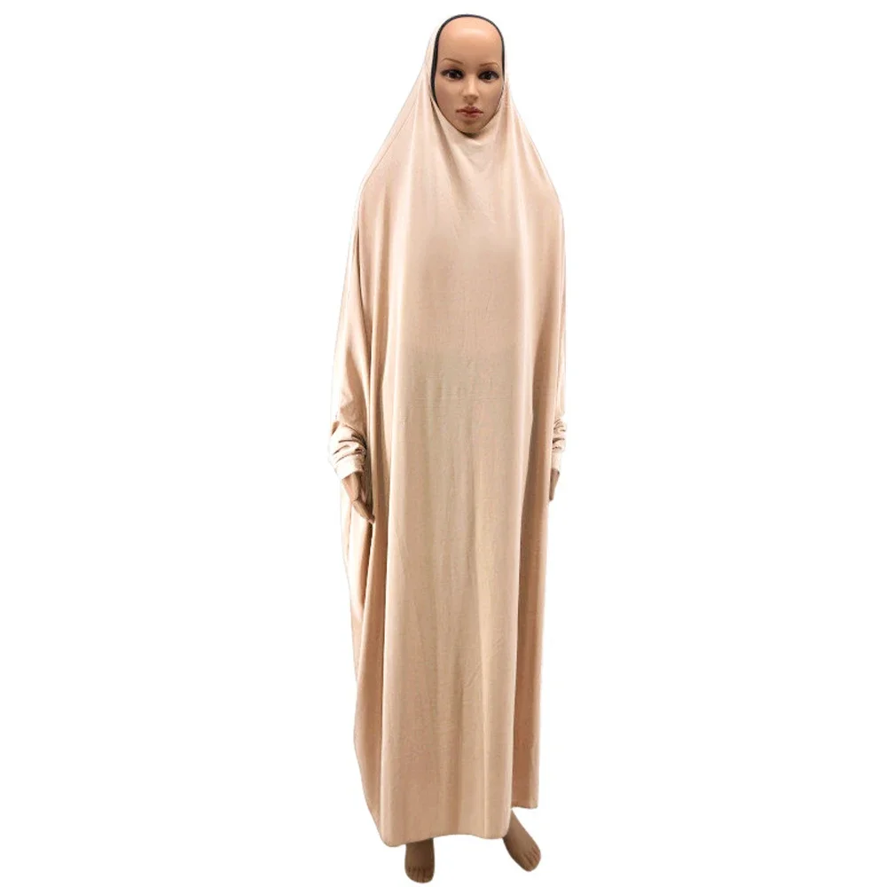 Eid Djellaba Hooded Khimar Muslim Women Prayer Maxi Dress Islam Overhead Full Cover Robe Kaftan Ramadan Gown Arabic Abaya Caftan