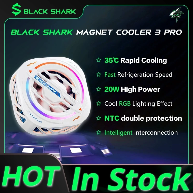 Black Shark  3Pro  4Pro Cooler 20W High Power Cool RGB Light Effect Black Shark Magnet Cooler 3 Pro