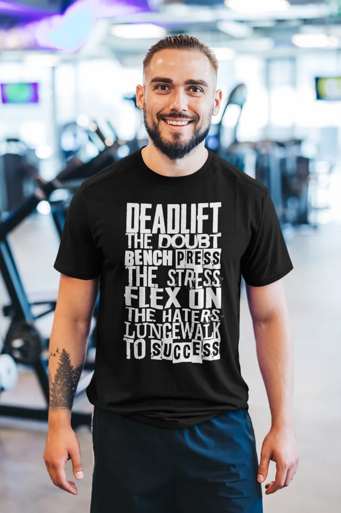 Gym Mantra Fitness Tees for Men - Novelty Gym Shirt - Workout Graphic T Shirts