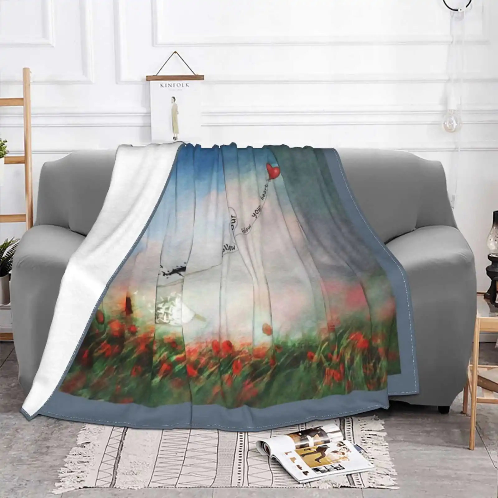 Follow Your Heart Four Seasons Comfortable Warm Soft Throw Blanket Carefree Girl Theartoflove