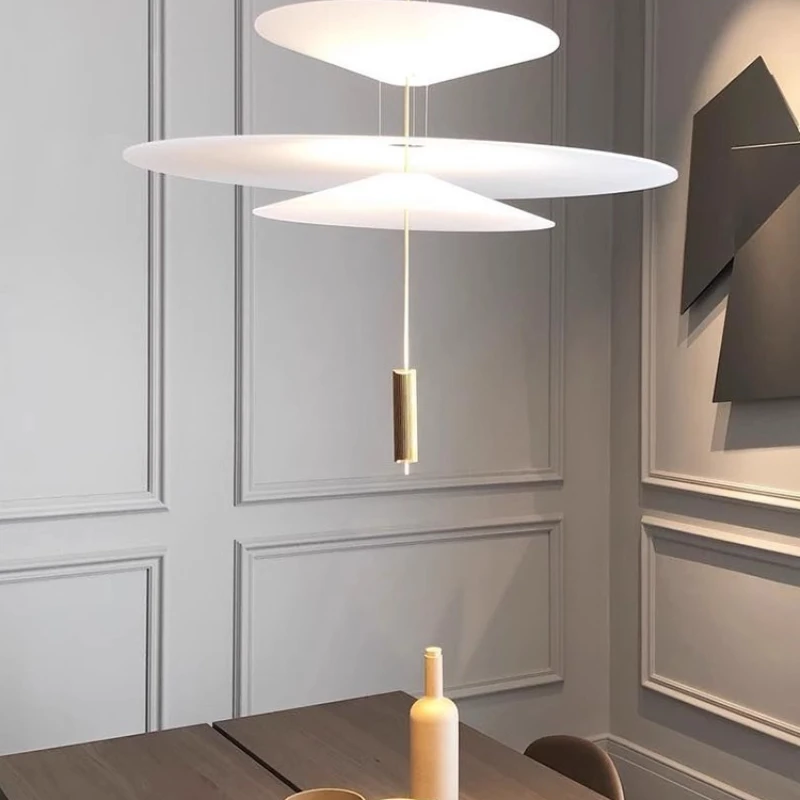 

Spain, minimalist restaurant bar flamingo chandelier designer creative flying saucer light