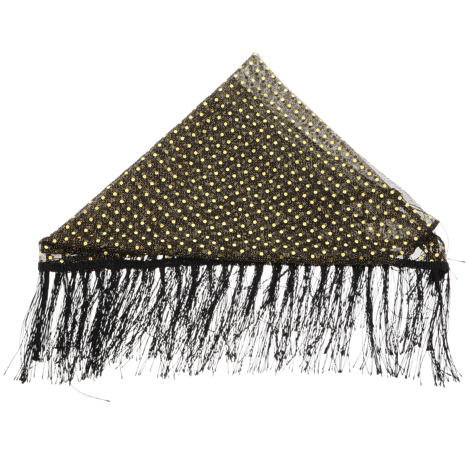 

Triangular Scarf Ladies Polyester Lightweight Scarves Women Sequin Hollow Sturdy Material Tassel Design Fashion Commuting Office