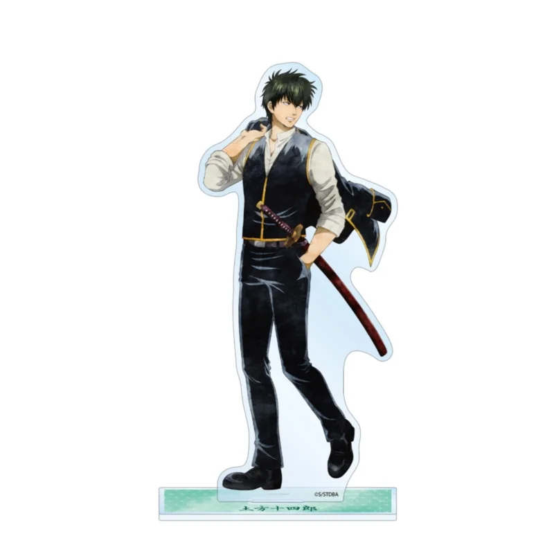 GinTama Anime Okita Hijikata Sakata Stall Eating and Walking Ver Acrylic Stand Desktop Decor Keychain Fans Charm Gift About 15cm 3