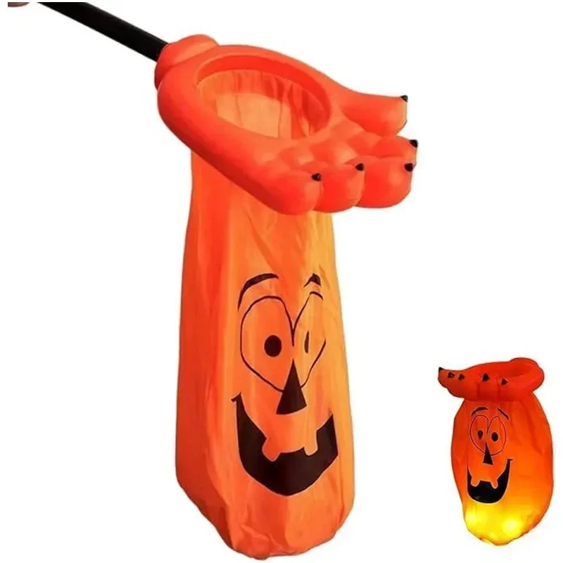 Halloween-Kürbis- und Totenkopf-Süßigkeitentasche, Handtasche für Süßes oder Saures für Kinder, gruseliges Partyzubehör, Halloween-Requisiten für Kinder – Detail 4