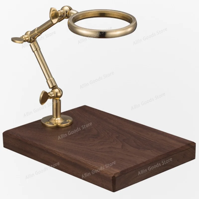 Pure Copper Tri-fold Pour Over Coffee Dripper Stand Adjustable Height Filter Holder Retro Style With Solid Wood Base