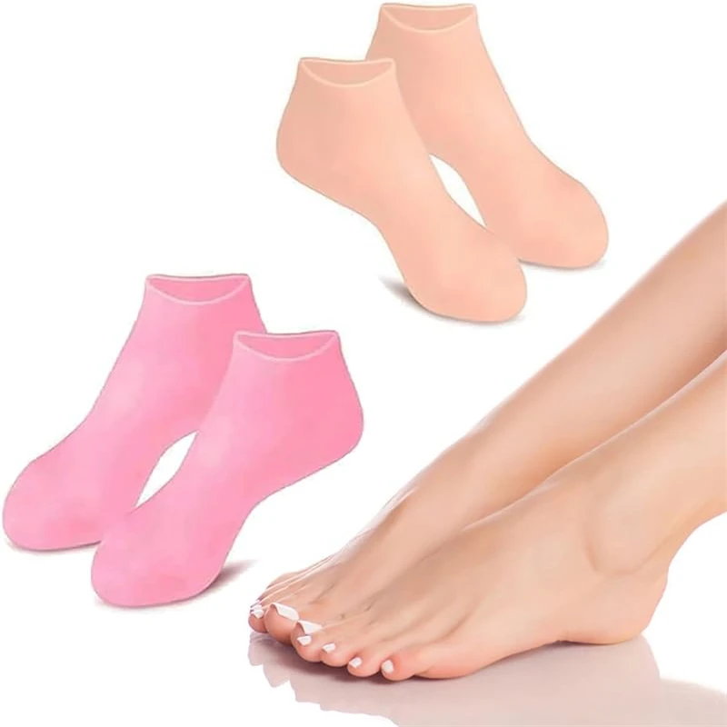 1Pairs Silicone Socks Moisturizing Spa Sock Dry Cracked Feet Heel Remove Protector Pain Relief Softening Calluses Skin Pedicure