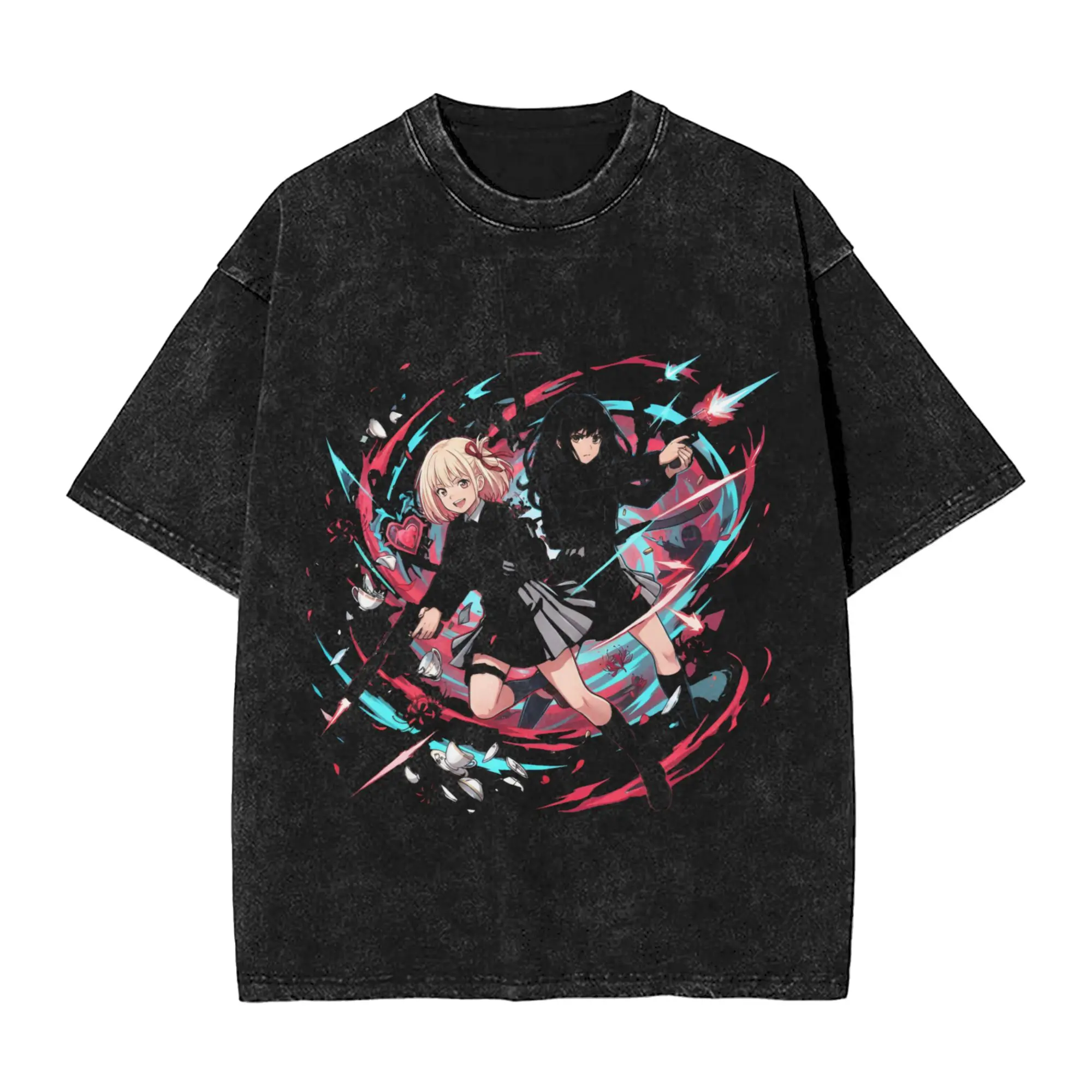 Lycoris Recoils  T-Shirt Summer  Street Style T Shirts Cotton Trendy Cool Tshirt For Mens Short-Sleeve Loose Top Tees