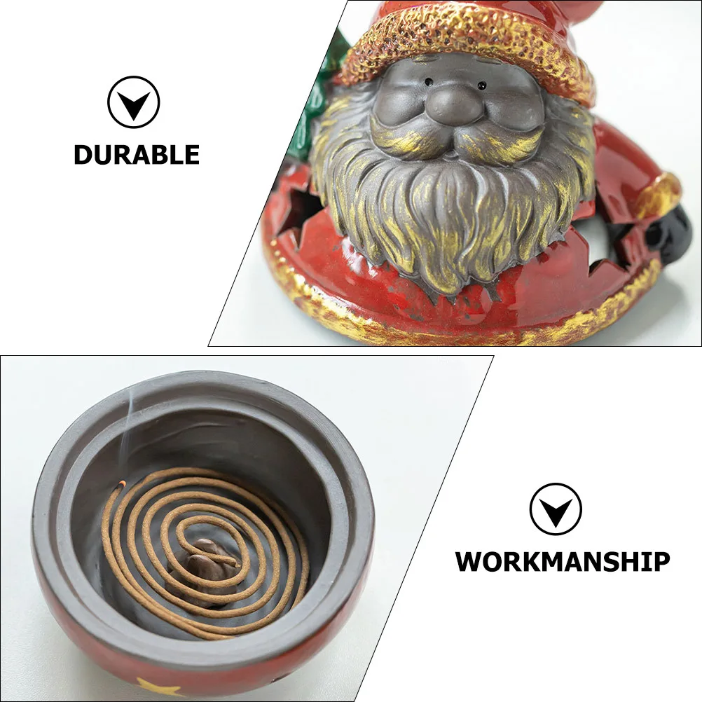 

1Pcs Decorative Hollow Censer Santa Claus Design Christmas Aroma Stove for Indoor Use Study Sauna Kitchen Stress Relief Sleep