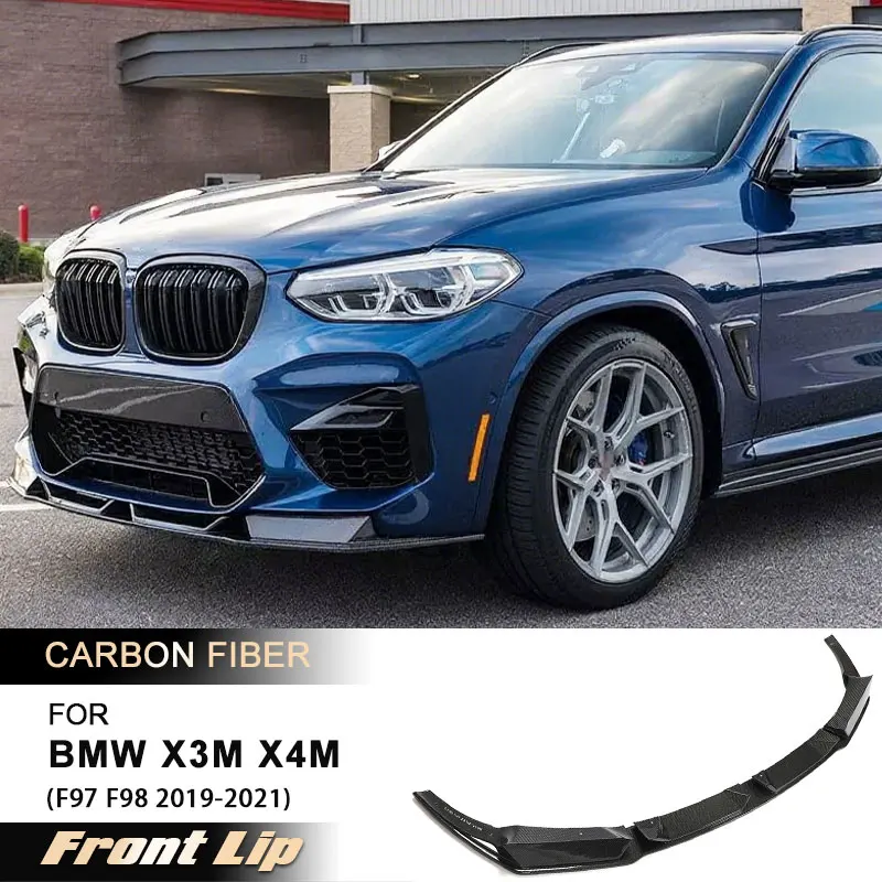 

Car Front Bumper Lip Spoiler for BMW X3M F97 X4M F98 2019-2021 Front Lip Chin Apron Guard Body Kits Full Carbon Fiber FRP