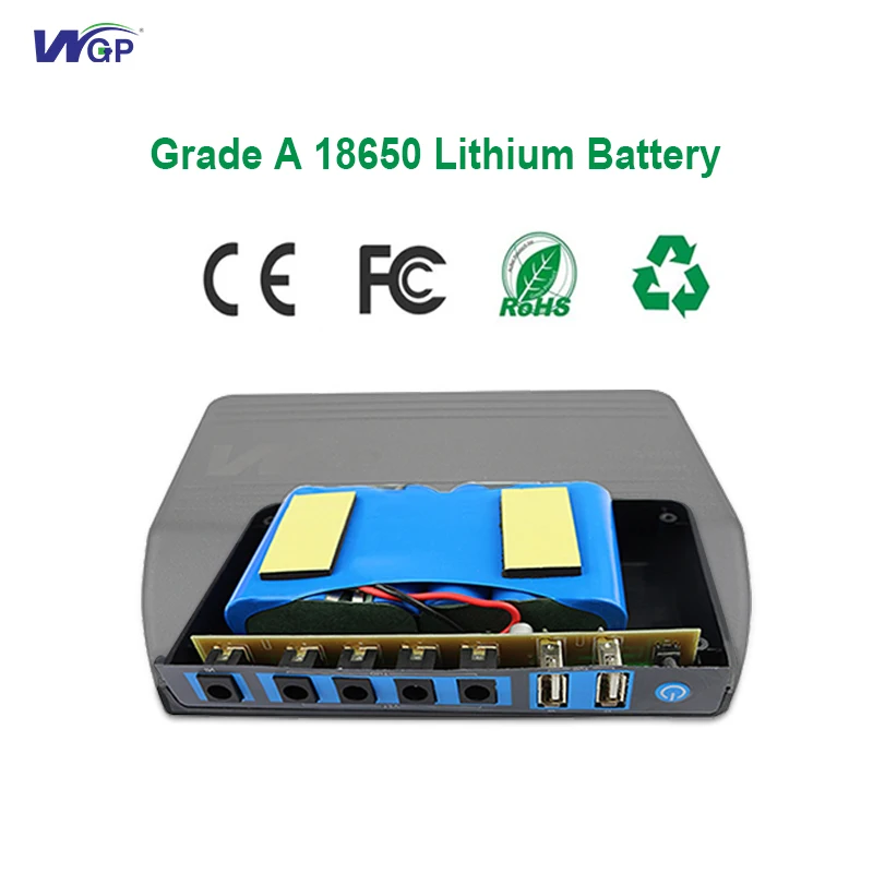 Wgp-ポータブルバッテリー充電ステーション,容量31200mah,12v,出力,LEDストリップライト用,wifiルーターモデム