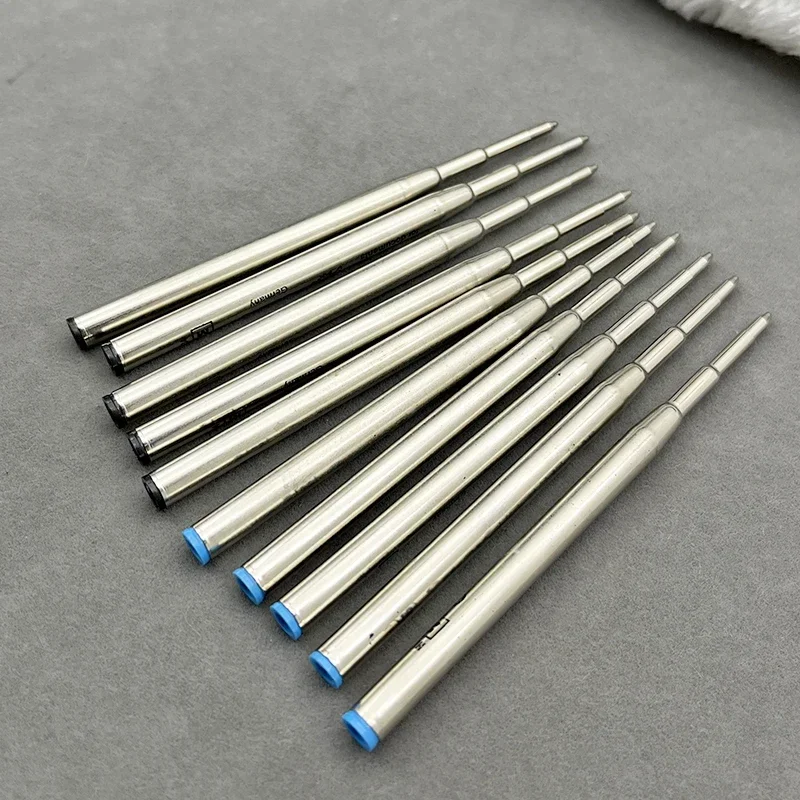 قلم حبر جاف معدني أزرق/أسود من يامالانج، نقطة كتابة متوسطة، عبوات حبر قياسية ناعمة، لوازم مكتبية