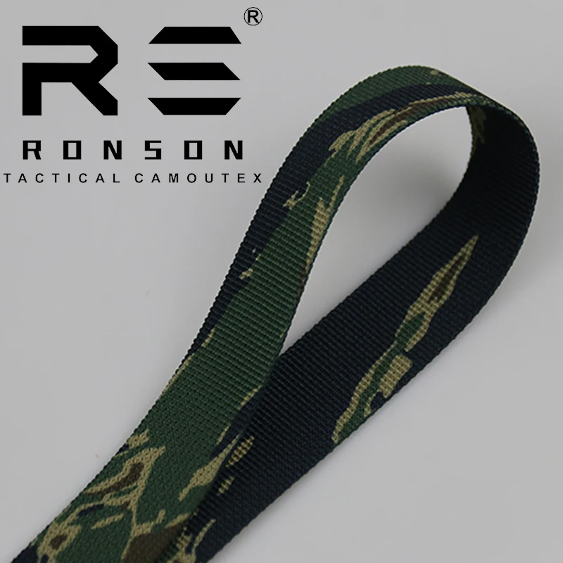 

Тактический нейлоновый ремешок, лямка в тигровую полоску, синяя/черная, 25 мм, камуфляжная лента для уличного рюкзака, спортивная обувь 25 мм с принтом