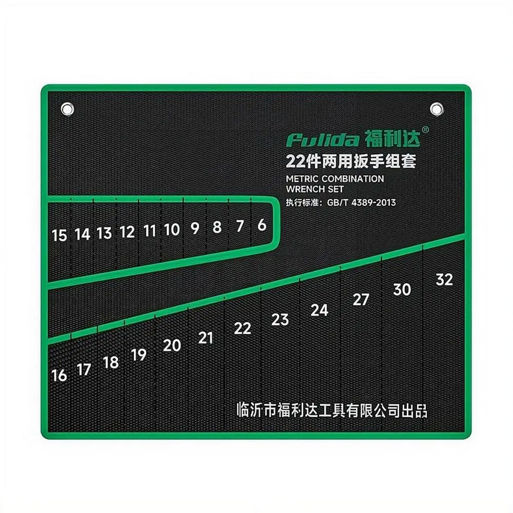 22 Pocket Roll Up Wrench Organizer Pouch Heavy Duty Tool Storage Bag Metric 6mm-32mm Portable Carrying Case For Mechanic