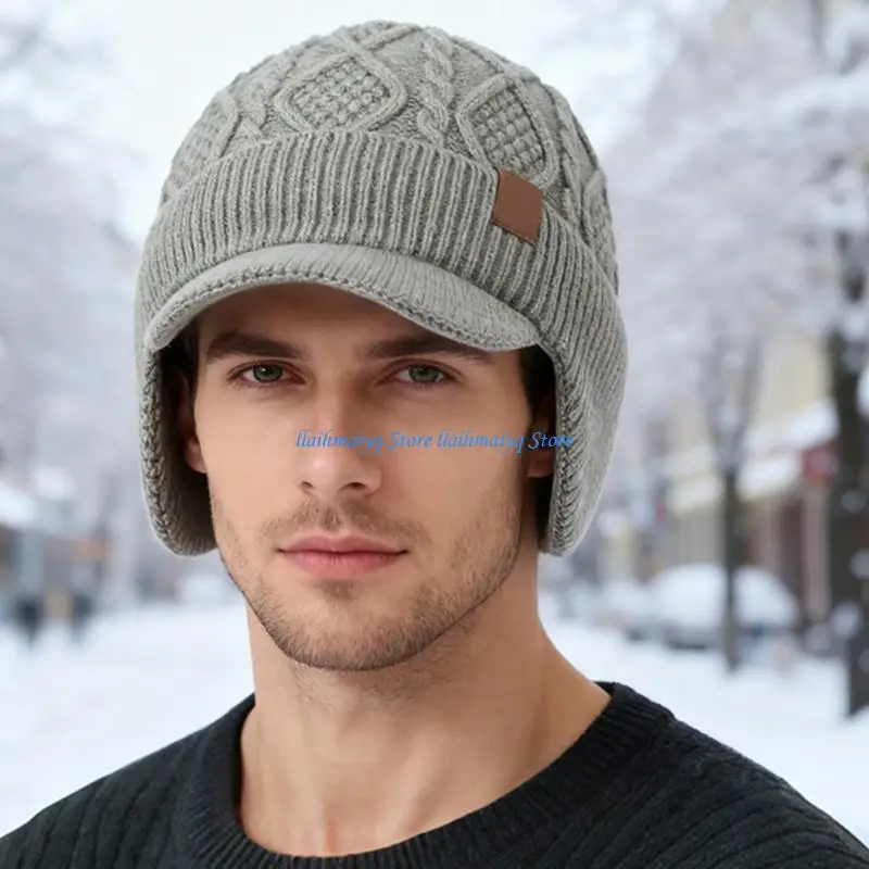 

573B Acrylic Fiber Winter Warm Hat Wind Resistance and Warmth Insulation Skull Hat for Cold Weather Winter Outdoor Activity