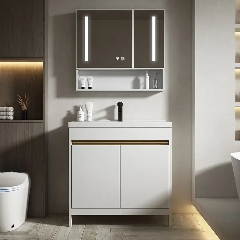 HYS floor-to-ceiling wash basin cabinet combined wash basin countertop integrated wash basin bathroom cabinet