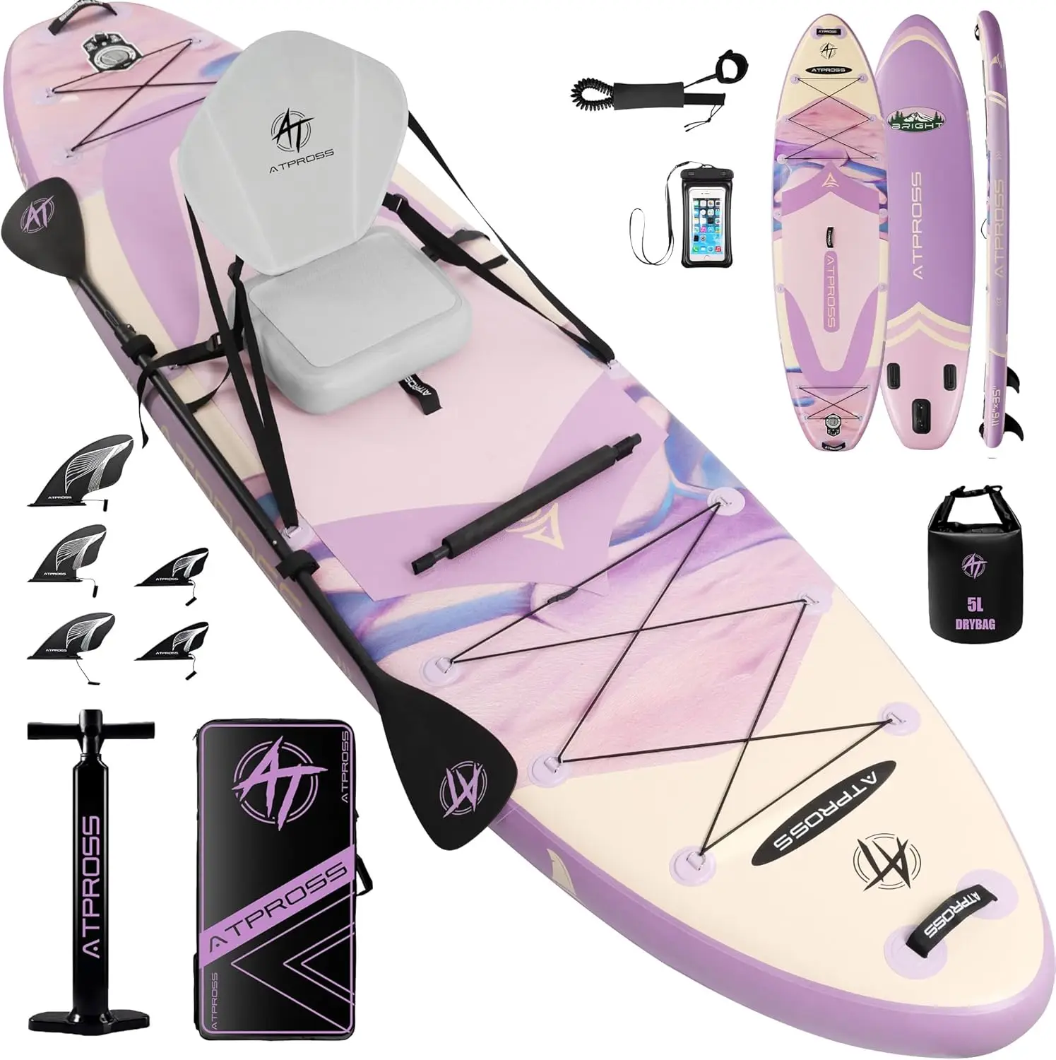 

12'x36 Inflatable Paddle Board, 500lbs Extra Wide Stand Up Paddleboard for Adults with Premium SUP Accessories Kit & Backpack, B