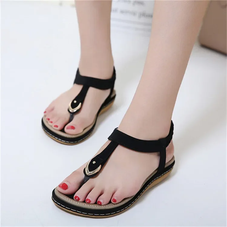 BEYARNE Summer Sandals Women Comfortable Summer Women Sandals Flat Big Size