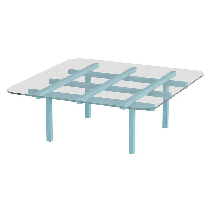 

Tempered Glass Coffee Table Solid Wood Creative Italian High-end Sense Home Modern Simple Art Tea Table Mesa Auxiliar