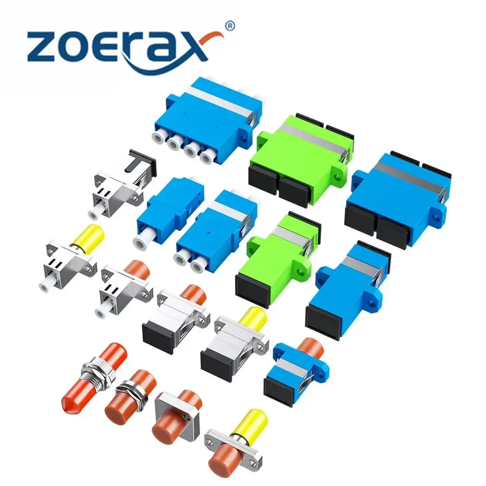 ZoeRax 10PCS SC LC FC ST UPC APC Simplex Duplex Fiber Optic Coupler Single Multi Mode OS2 Fiber Patch Cord Adapter