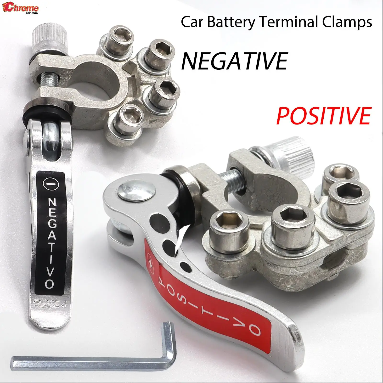 

2Pcs 12V 24V Car Battery Terminal Wire Cable Clamp Terminal Quick Release Disconnect Shut-Off Connectors Auto Car Accessories