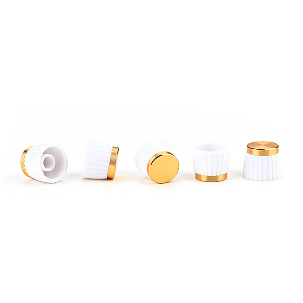 

5pcs Guitar Audio Knob Accessories Durable Plastic Potentiometer Volume Knobs Effect Pegs Black Amplifier Electric Bass Speaker