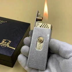 Rare Upward Slide Fuel Lighter Automatic Ignition Gasoline Smoking Lighter Brass Inner&Zinc Alloy Shell New Design Men Gift