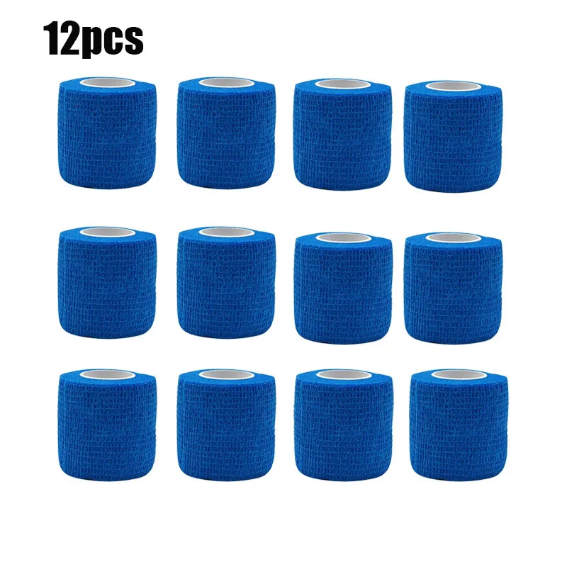 1/6/12/20pcs Sports Adhesive Bandage Blue Elastic Breathable Non-woven Wrap Finger Tape For Wrist Ankle First Aid Sports Bandage