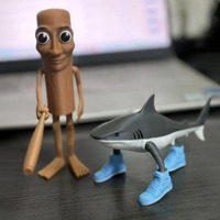 Shark Figurine Tungtungsahur Figure Funny Doll Desktop Decoration Tralalero Tralala Figure Movable Articulated 3D Printed Toys