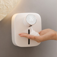 Wall-mounted Automatic Soap Dispenser Multifunctional Infrared Sensor LED Digital Display Touchless Foam USB Rechargeable