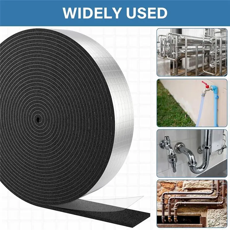 AEE2-Pipe Wrap Insulation, Aluminum Foil Facing Pipe Wrap Insulation Tape For Outdoor Hot Water Pipe Freezing In Winter