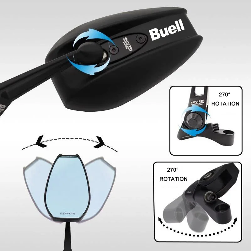 Регулируемые боковые зеркала заднего вида для мотоцикла, зеркало заднего вида с ЧПУ для Buell 1125R 1125Cr X1 Xb9r Xb9 Ulysses Xb12x Custom