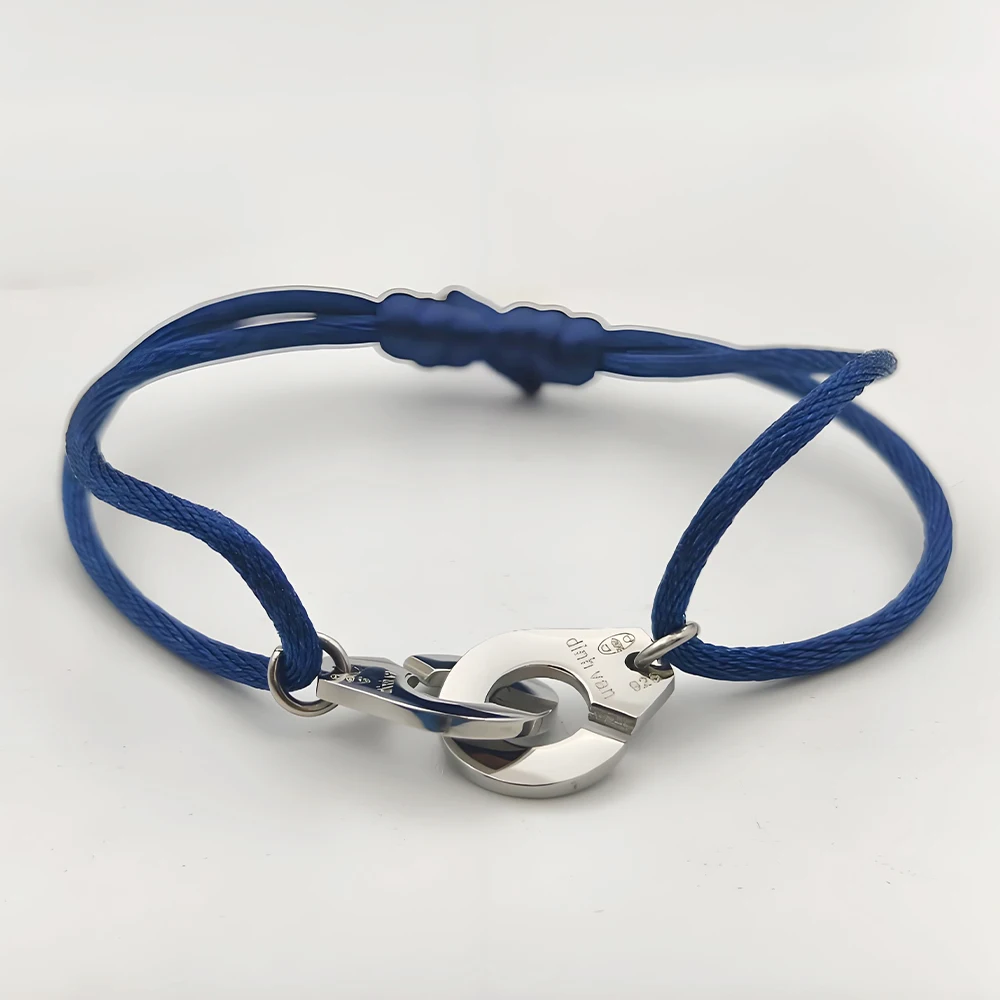 Pulsera de esposas de acero inoxidable de alta calidad, cuerda ajustable, Menottes, bisutería, pulsera Corde, bisutería francesa para hombres y mujeres