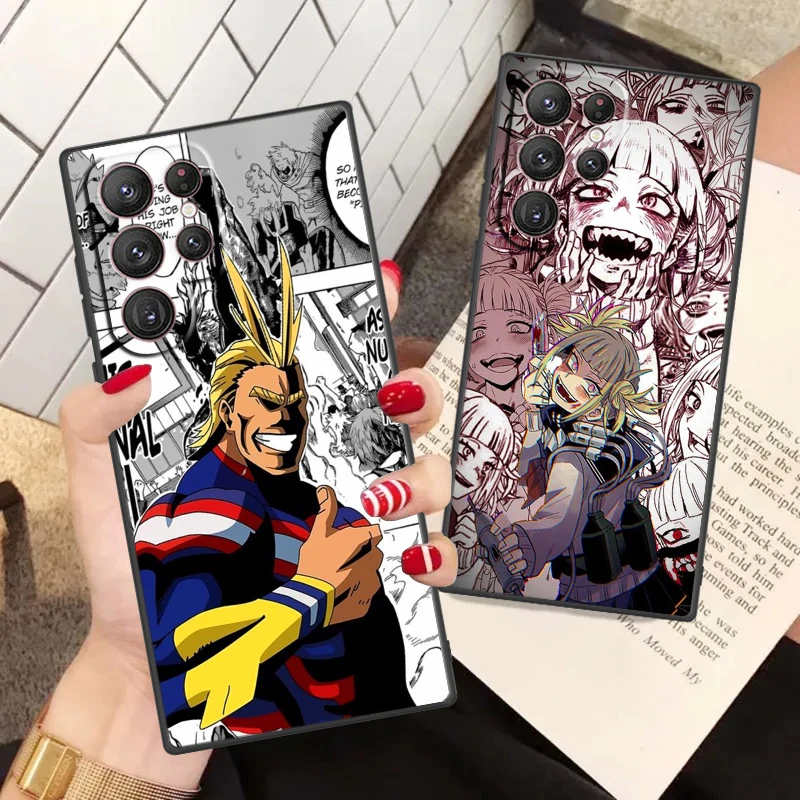 My Hero Academia Phone Case For Samsung S24 S23 S22 S21 S20 FE S10 S10e Ultra Plus Lite Black Soft Cover