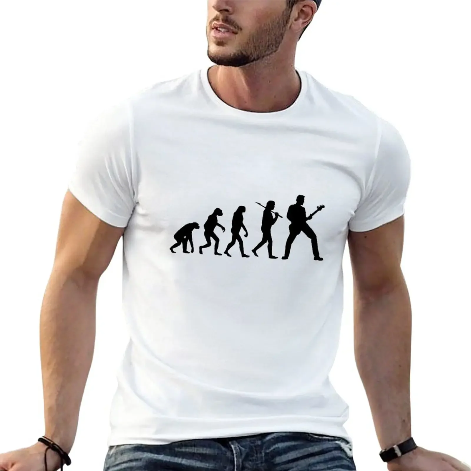 

New Guitar Player Evolution T-Shirt korean fashion oversized graphic tee mens designer t shirt