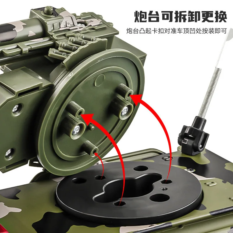 1:24 Tiger armored vehicle with 4 heads simulated alloy off-road vehicle model sound and light pull back toy car