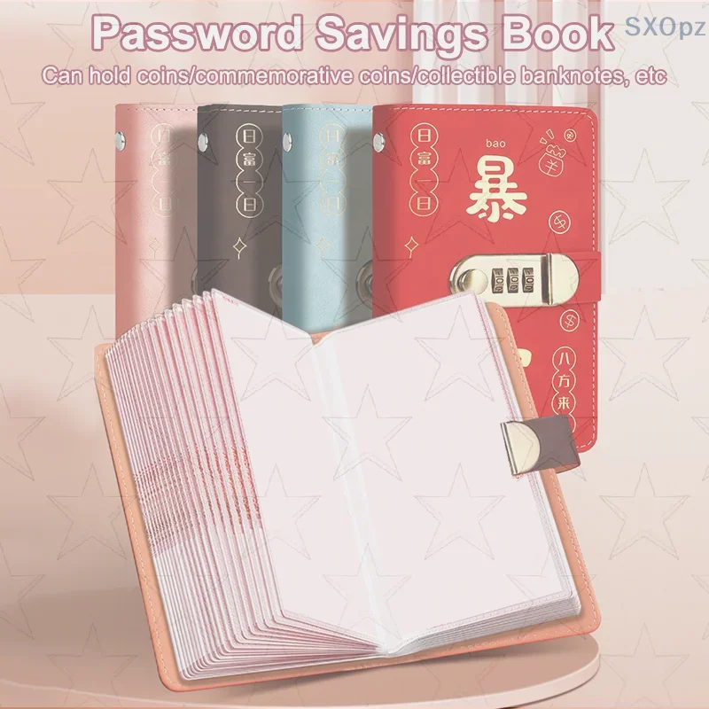 Carpeta Challeng para ahorrar dinero, 100 sobres, reutilizable, para ahorrar dinero, cuaderno de desafío, libro de presupuesto, hojas de PU con bloqueo de contraseña