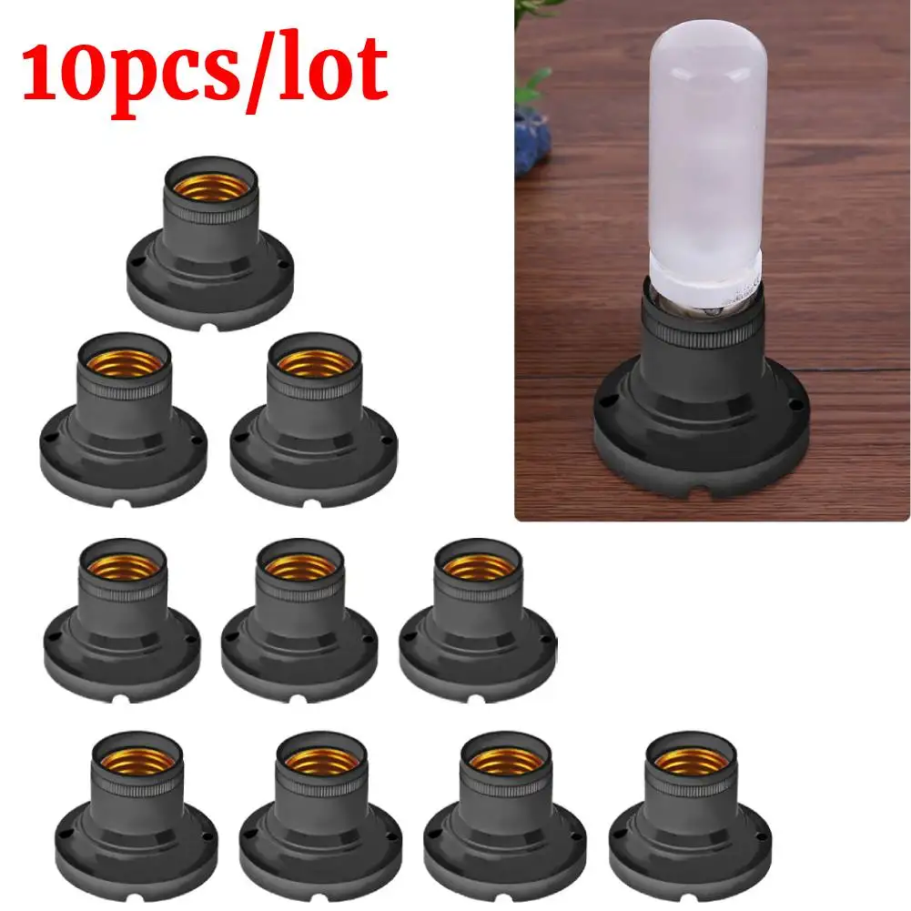 

10 шт., светодиодные лампы, разветвитель, портативный E27, держатель с плоской головкой лампы, универсальный 60 Вт, 90-240 В, осветительные аксессуары для дома, отеля