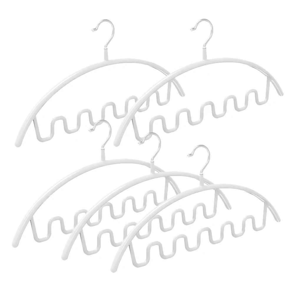 

5 Pcs White Large Capacity Wave Sling Hangers for Clothes Bra Tank Tops Organizer Closet Storage Wardrobe Solution