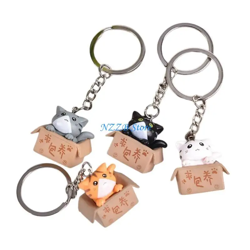 

T21F Fashionable Happy Cats Keychain Lovely Animal Decoration for Bags and Keyrings