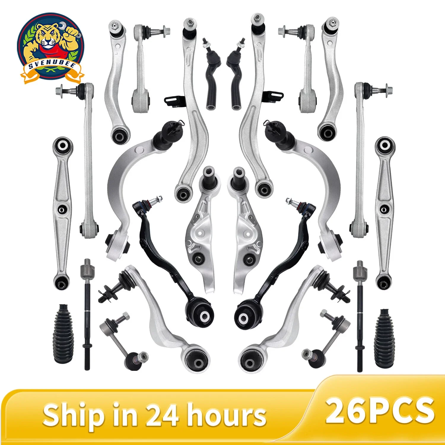Svenubee 13Pcs Suspension Kit Control Arm & Sway Bar Lateral Link Tie Rod for Lexus LS460 2007-2012 MS861077